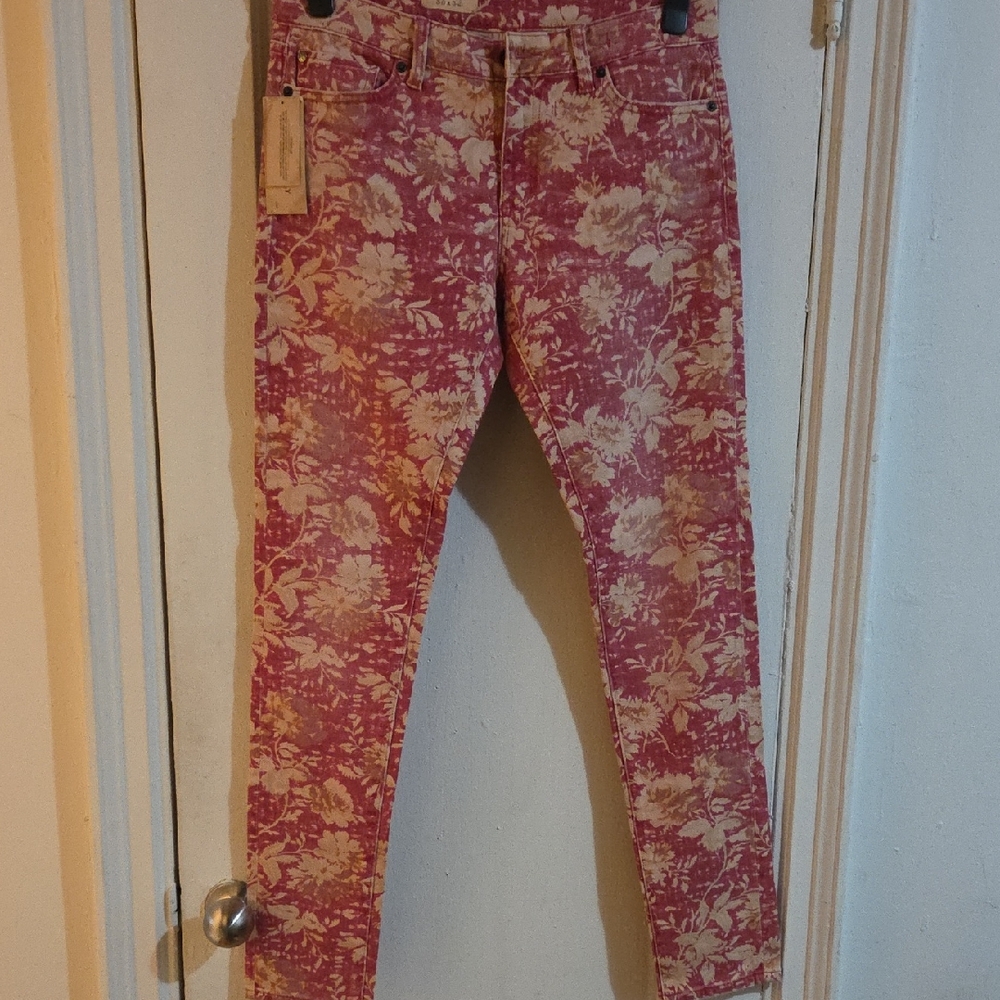 Denim & Supply Ralph Lauren Skinny Red Cream Jeans